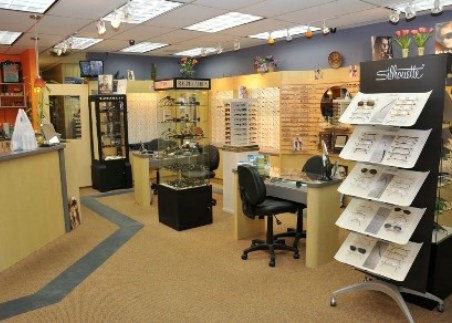 Inside the Golden Gate Optical frame dispensary in Troy, Michigan